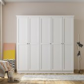Zenio Side 5 Kapaklı Gardırop - Beyaz - 1