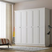 Zenio Side 5 Kapaklı Gardırop - Beyaz - 2