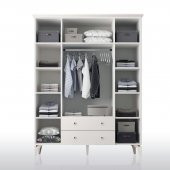 Zenio Side Plus 4 Kapak 2 Çekmeceli Yüksek Ayaklı Gardırop Beyaz - 2