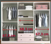 Zenio Klistra 6 Kapaklı 2 Çekmeceli Gardırop - 3