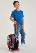 Coral High Erkek Çocuk Siyah Kırmızı Yarış Tekerlekli Okul Çantası ve Kalemlik Seti thumbnail 2