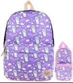 Kaukko Mor Baykuş Okul Çantası ve Kalemlik Seti - Kız Çocuk thumbnail 1