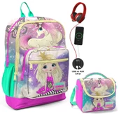 Coral High Su Yeşili Unicorn Okul ve Beslenme Çantası Seti - Usb Soketli - Kız Çocuk thumbnail 1