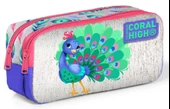 Coral High İki Bölmeli Kız Çocuk Yeşil Tavuskuşu Kalem Çantası Kalemlik thumbnail 1