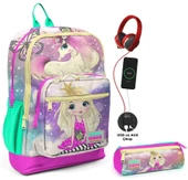 Coral High Su Yeşili Unicorn USB Soketli Okul Çantası ve Kalemlik Seti - Kız Çocuk thumbnail 1