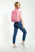 Kaukko Sparkle Pembe Okul Sırt Çantası - Simli Kumaş - Ortaokul Lise Günlük - 3