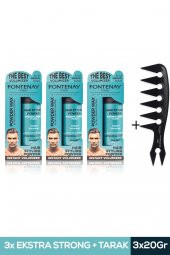 Fontenay Saç Şekillendirici Pudra Toz Wax Mat Effect Mavı 20gr X3 + Geniş Aralıklı Wax Tarağı 4lü Set - 1