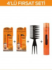 Fontenay Saç Şekillendirici Pudra Toz Wax Ultra Strong + Şekil Tarakı 2 + Saç Spreyi  400ML 4lü Set - 1
