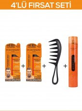 Fontenay Saç Şekillendirici Pudra Toz Wax Ultra Strong + Şekil Tarakı  + Saç Spreyi  400ML 4lü Set - 1