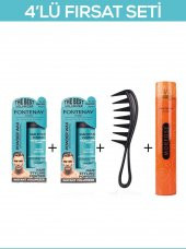 Fontenay Saç Şekillendirici Pudra Toz Wax Mat Effect X2 + Şekil Tarakı + Saç Spreyi  400ML 4lü Set - 1