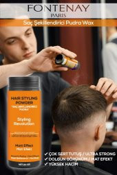 Fontenay Saç Şekillendirici Pudra Toz Wax Ultra Strong Turuncu 20gr X2 + Profesyonel Topuz Fırçası Krepe 3043 3lü Set thumbnail 2