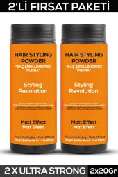 Fontenay Saç Şekillendirici Pudra Toz Wax Ultra Strong Turuncu 20gr X2 + Profesyonel Topuz Fırçası Krepe 3043 3lü Set thumbnail 3