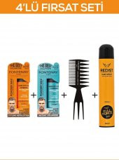 Fontenay Saç Şekillendirici Pudra Toz Wax Mat Effect Ve Ultra Strong 20Gr + Şekil Tarakı 2 + Saç Spreyi 2 400Ml 4Lü Set - 1