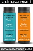 Fontenay Saç Şekillendirici Pudra Toz Wax Ultra Strong Turuncu 20gr + Matt Effect Mavi 20 gr + 400ml Saç Spreyi 2 3'lü Set - 2