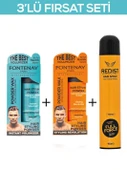 Fontenay Saç Şekillendirici Pudra Toz Wax Ultra Strong Turuncu 20gr + Matt Effect Mavi 20 gr + 400ml Saç Spreyi 2 3'lü Set - 1