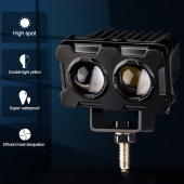 Robot Sis Farı Çift Renk Sarı-Beyaz Araç Motosiklet Off Road Led Lamba Çift Gözlü Projektör 50W Metal Arazi Çalışma Lambası 1 Adet - 9