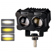 Robot Sis Farı Çift Renk Sarı-Beyaz Araç Motosiklet Off Road Led Lamba Çift Gözlü Projektör 50W Metal Arazi Çalışma Lambası 1 Adet - 1