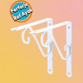 Raf Altı Raf Tutucu Ayak Ferforje Beyaz 195 x 145 mm 2 ADET thumbnail 1