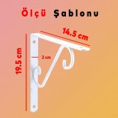 Raf Altı Raf Tutucu Ayak Ferforje Beyaz 195 x 145 mm 2 ADET thumbnail 2