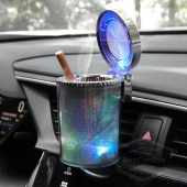 Üniversal 7 Renkli RGB Led Işıklı Lüx Oto Küllük Kapaklı Spor Araç İçi Küllük Araba Küllüğü - 1
