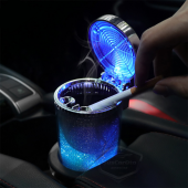 Üniversal 7 Renkli RGB Led Işıklı Lüx Oto Küllük Kapaklı Spor Araç İçi Küllük Araba Küllüğü - 3
