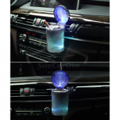 Üniversal 7 Renkli RGB Led Işıklı Lüx Oto Küllük Kapaklı Spor Araç İçi Küllük Araba Küllüğü - 4