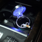 Üniversal 7 Renkli RGB Led Işıklı Lüx Oto Küllük Kapaklı Spor Araç İçi Küllük Araba Küllüğü - 7