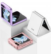 KNY Samsung Galaxy Z Flip 5 Kılıf Ultra Korumalı Sert Kıpta Kapak Gri - 2