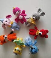 Miniş Maskot Hayvanlar Takımı Amigurumi Organik Oyuncak - 1
