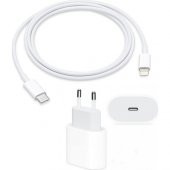 Orjinal Apple iPhone 11 Pro 20W Hızlı Şarj Aleti Seti USB-C MHJE3TU-A + MQGJ2ZM/A (Kablo Dagil) - 1