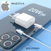 Orjinal Apple iPhone 12 20W Hızlı Şarj Aleti Seti USB-C MHJE3TU-A + MQGJ2ZM/A (Kablo Dagil) - 8