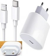Orjinal Apple iPhone 12 20W Hızlı Şarj Aleti Seti USB-C MHJE3TU-A + MQGJ2ZM/A (Kablo Dagil) - 1