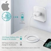 Orjinal Apple iPhone 13 Pro 20W Hızlı Şarj Aleti Seti USB-C MHJE3TU-A + MQGJ2ZM/A (Kablo Dagil) thumbnail 1