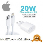 Orjinal Apple iPhone 7 20W Hızlı Şarj Aleti Seti USB-C MHJE3TU-A + MQGJ2ZM/A (Kablo Dagil) - 9