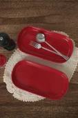 Keramika Kırmızı Noyan Kayık Tabak 2 Adet 28 Cm 506 - 3