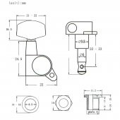 Fluid MHA10B Akustik Gitar Burgusu 3+3 Set + Vida Somun Pul - 4