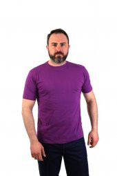 ESER - Bisiklet Yaka Kısa Kol İş Tişörtü -  Mor - 1