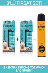 Fontenay Saç Şekillendirici Pudra Toz Wax Matt Effect Mavi 20gr X2 + 400ml Saç Spreyİ 3Lü Set 2 - 1