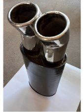 50 mm. Uyumlu Çiftli Yuvarlak Krom sessiz Egzoz eksoz Çıkışı - 1