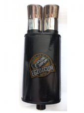 50 mm. Çiftli Yassı Krom sessiz Egzoz eksoz Çıkışı - 2
