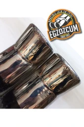 50 mm. Uyumlu Çiftli Yuvarlak Krom sessiz Egzoz eksoz Çıkışı thumbnail 5