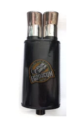 50 mm. Uyumlu Çiftli Yuvarlak Krom sessiz Egzoz eksoz Çıkışı thumbnail 2