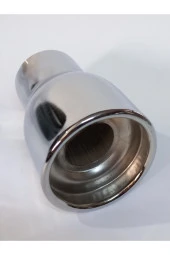 50 mm. Motosiklet (motorsiklet) minik nikelaj SESLİ egzoz eksoz ucu thumbnail 1