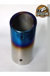 Paslanmaz Yarım Yanık Krom Tekli Egzoz Eksoz Ucu thumbnail 2