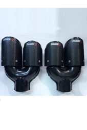 Akrapovic 90 Mm Uyumlu Çift Çıkış Sag Sol Takım Karbon Kaplama Egzoz Ucu thumbnail 1