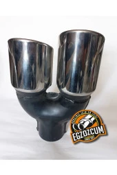 90 Mm Içi Boş Sağ Çıkışlı Egzoz Eksoz Ucu thumbnail 2