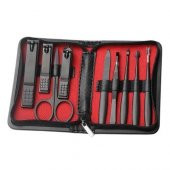 Polham 9 Parça Çantalı Paslanmaz Manikür Seti Pedikür Seti El Ayak Tırnak Makası Seti Manikür set - 1