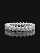 Tek Sıra Tamtur Zirkon Klasik Kesim 14 Ayar Beyaz Altın Yüzük thumbnail 3