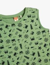 Koton Erkek Bebek Atlet Kolsuz Yuvarlak Yaka Baskılı Pamuklu - 3