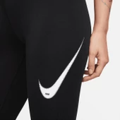 Nike Sportswear Swoosh Kadın Siyah Tayt DM6207 010 - 4